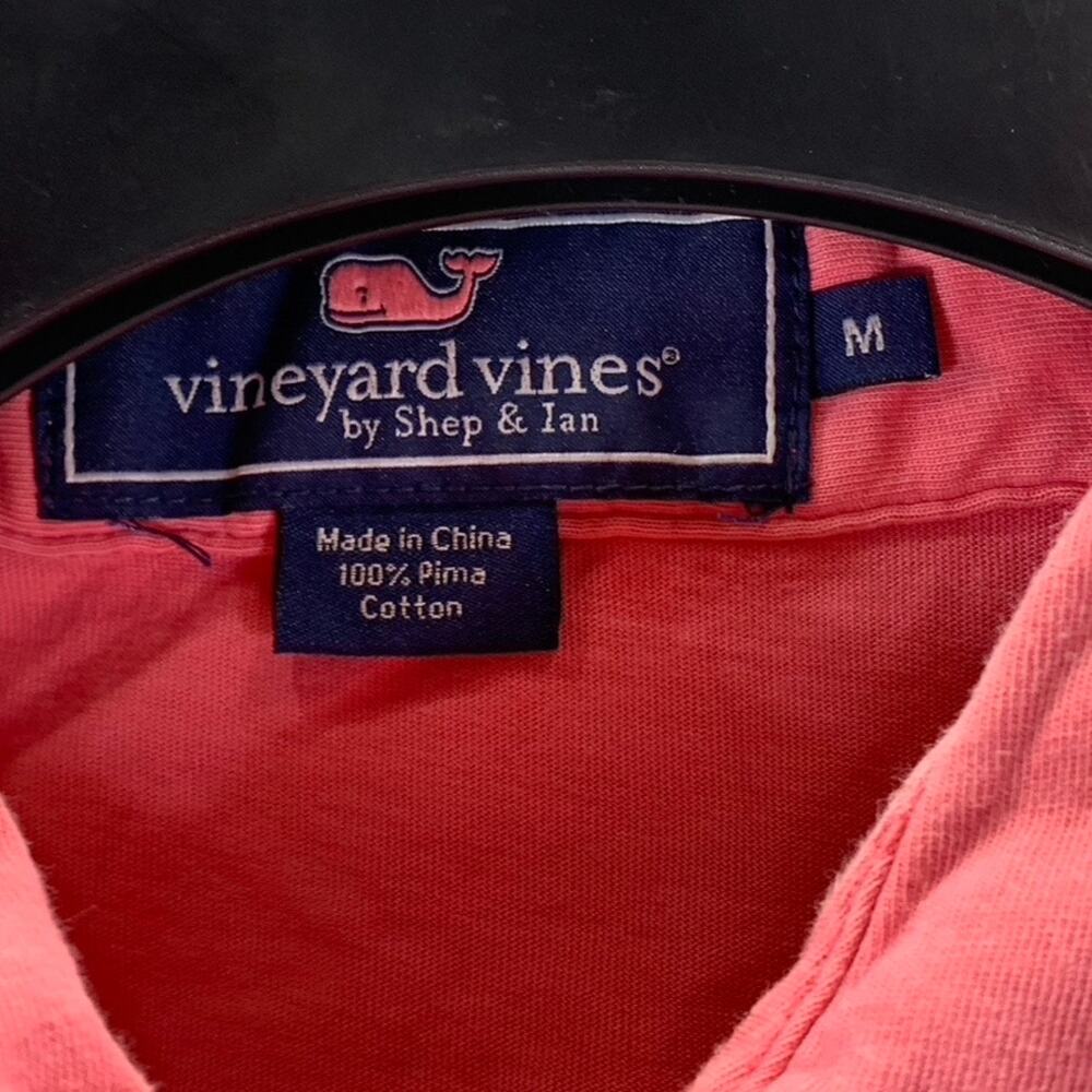 VINEYARD VINES Men's Red Classic Pima Pique Short-Sleeve Polo Shirt SZ M - Picture 8 of 9